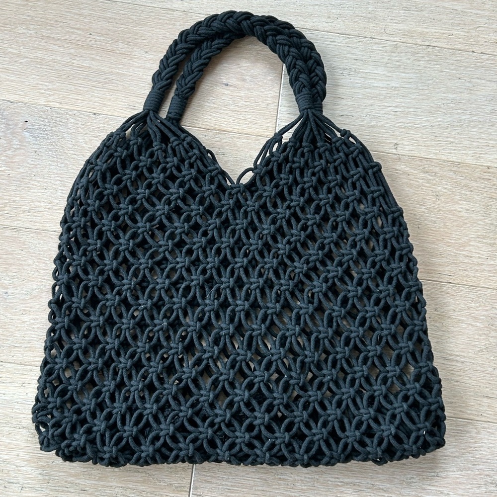 Black Knitted Tote Bag
